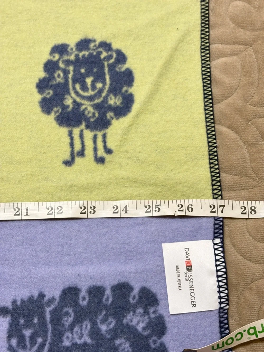 Baby Blanket David Fussenegger Levender Gray Cotton Blend Reversible Soft 33x27